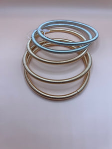 Set of 5 Coil Bracelet (silver and gold)