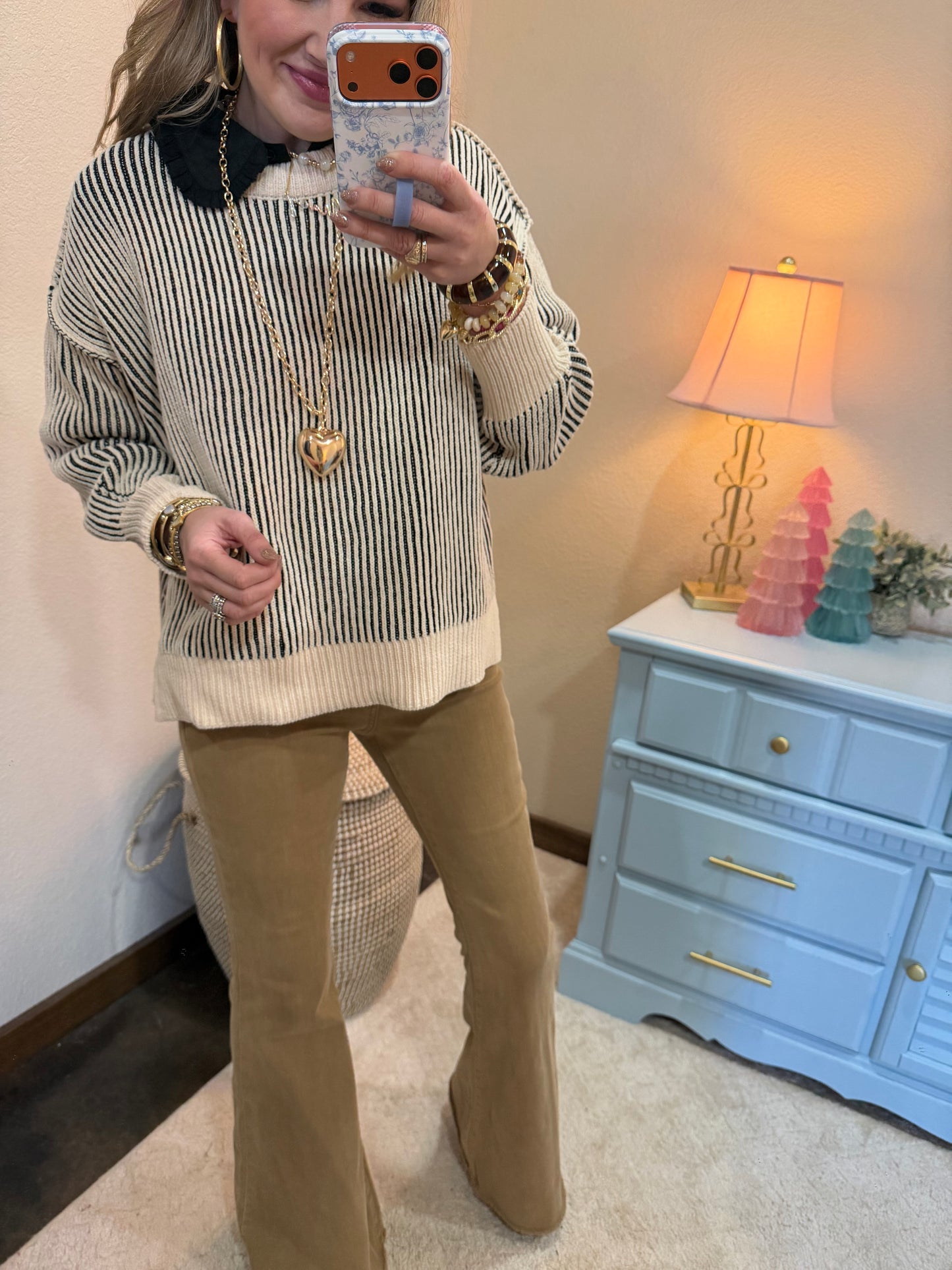 Black Two Tone Crew-Neck Sweater