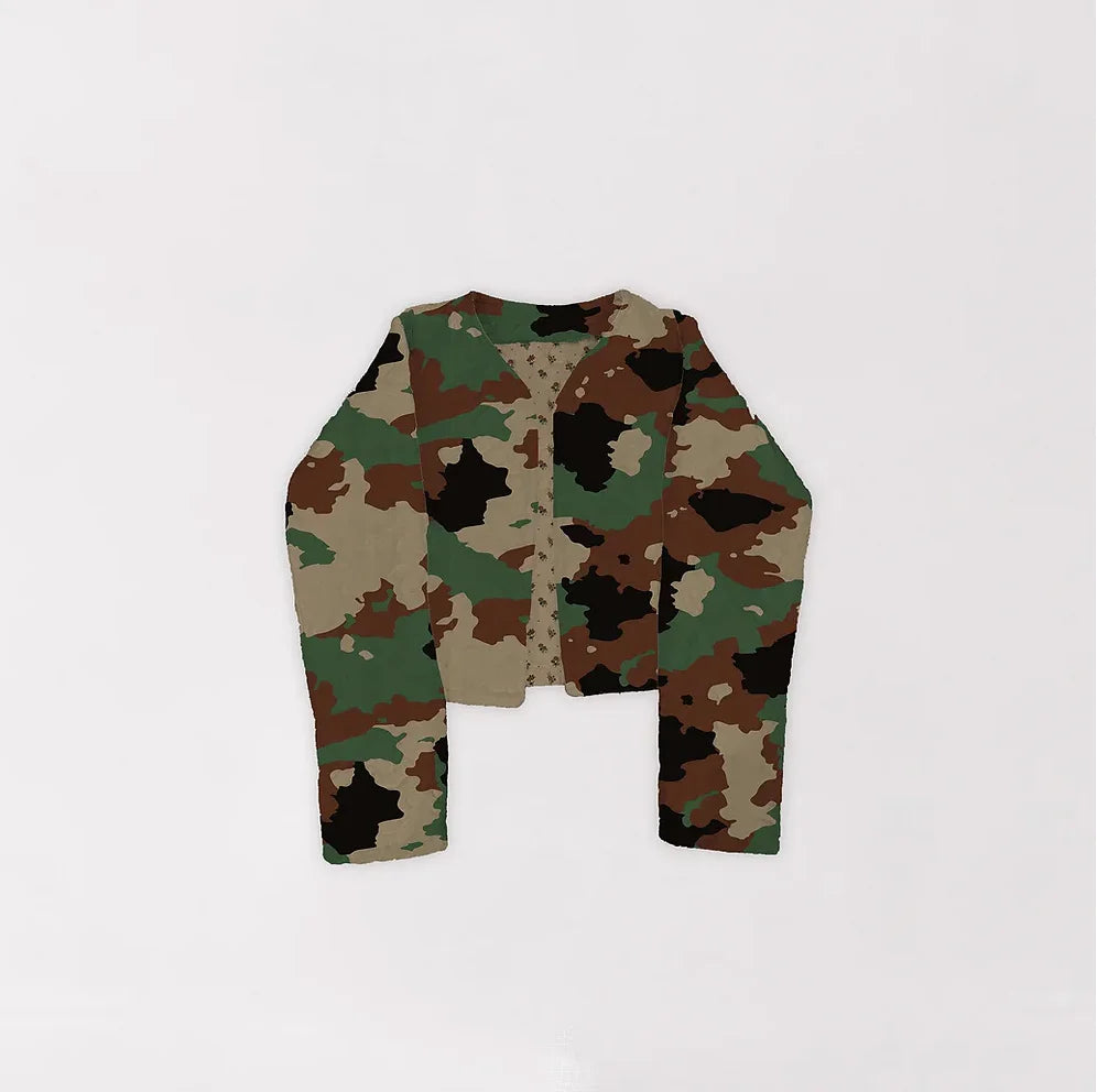 Ida Mae Cheyenne Camo Quilted Cropped Jacket