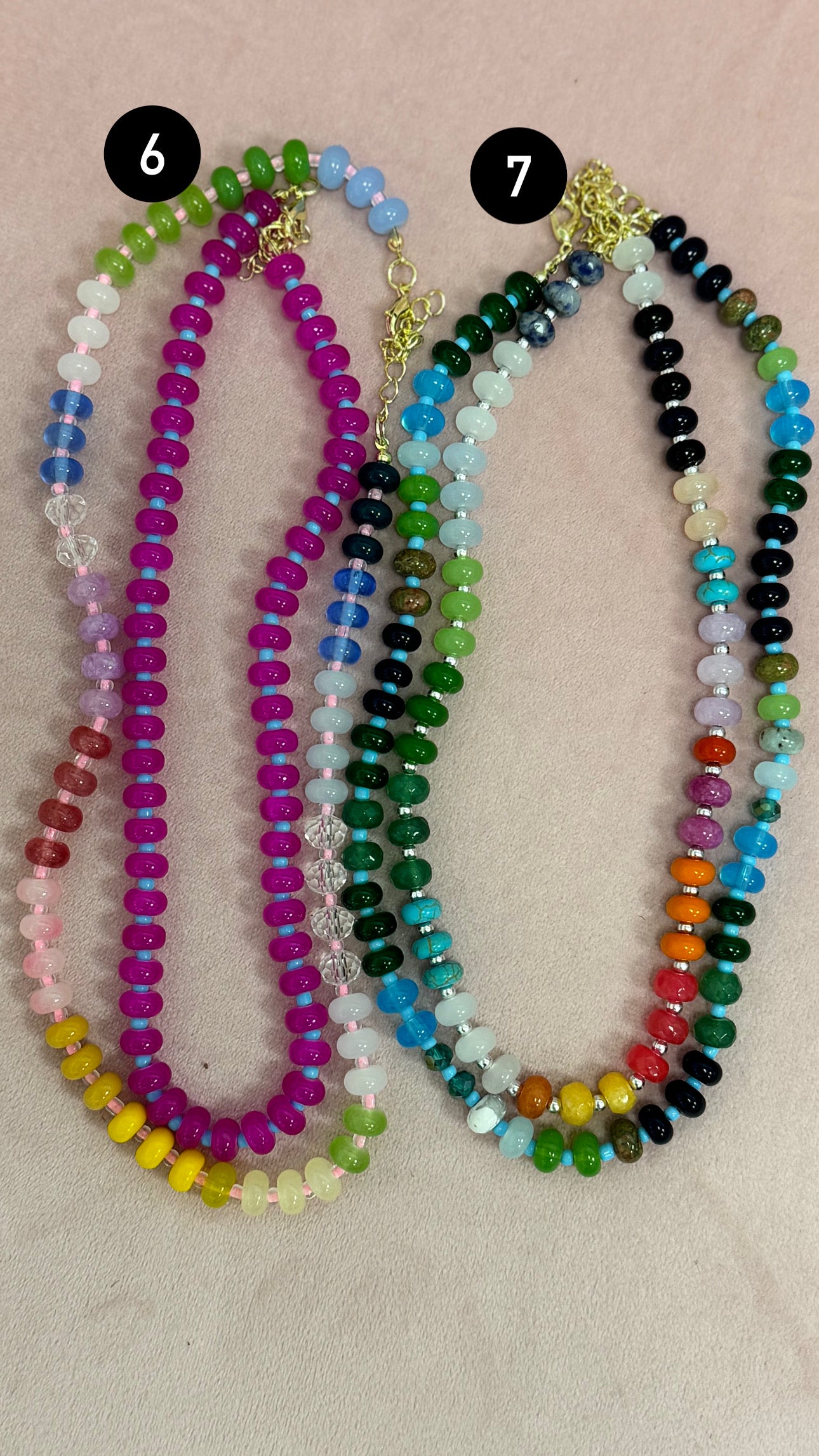 Multi Colored Bead Necklace Set (multiple options!!)