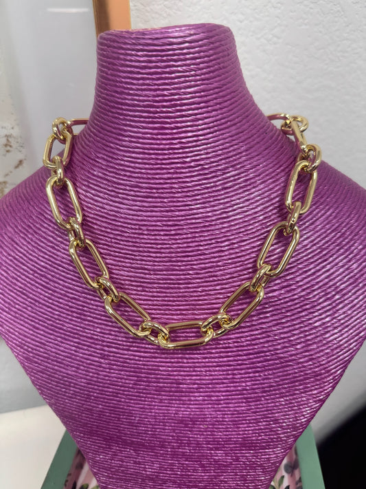 Rectangle Link Magnetic Necklace (Silver and Gold)