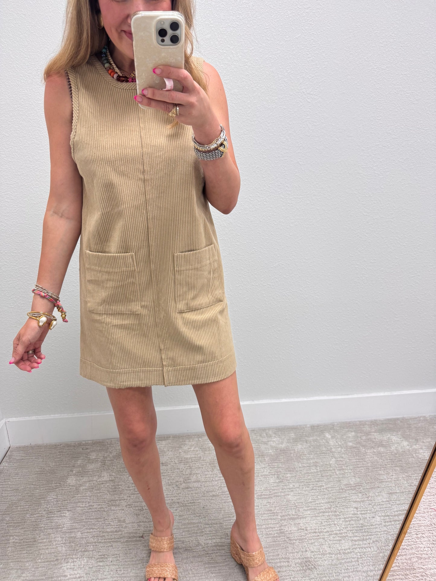 Tan Corded Dress