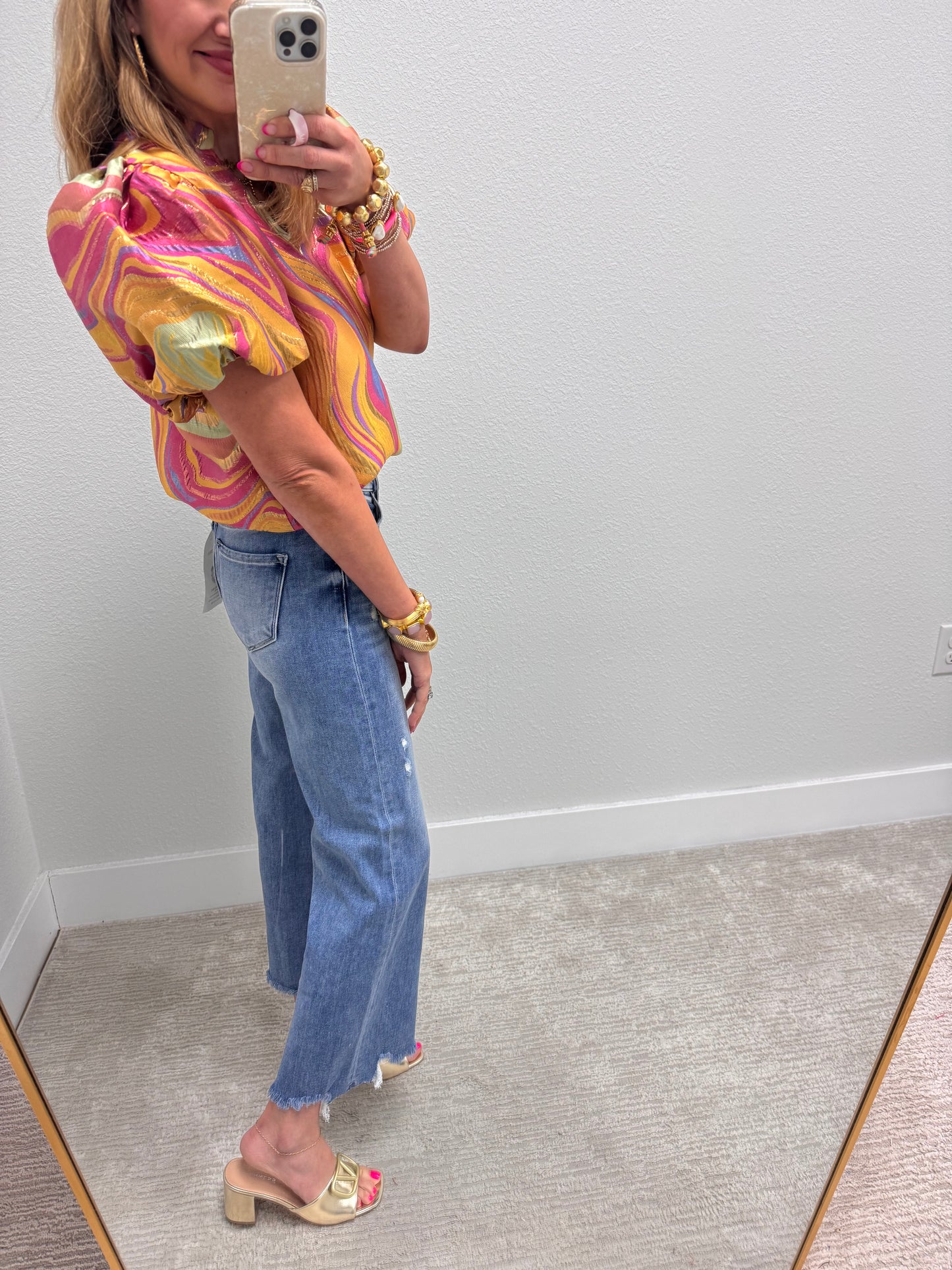 Risen High Rise Crop Wide Leg Jean