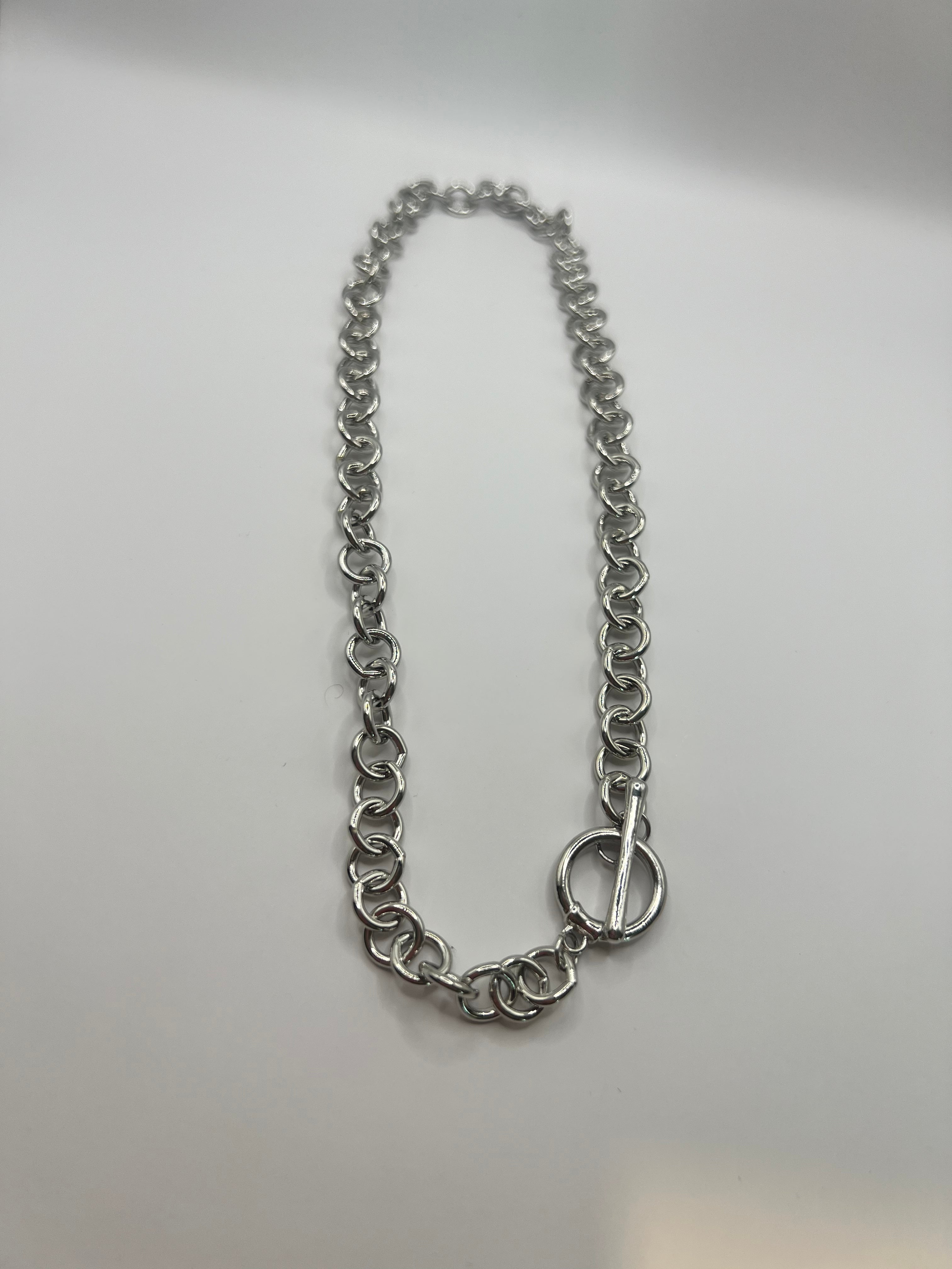 Clasp Front Link Necklace (Silver and Gold!)