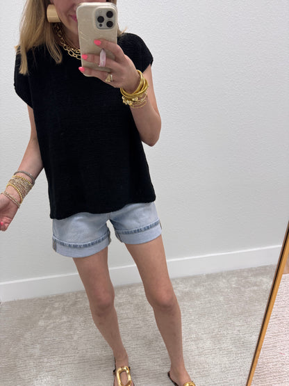 Black  Knit Sweater Tank