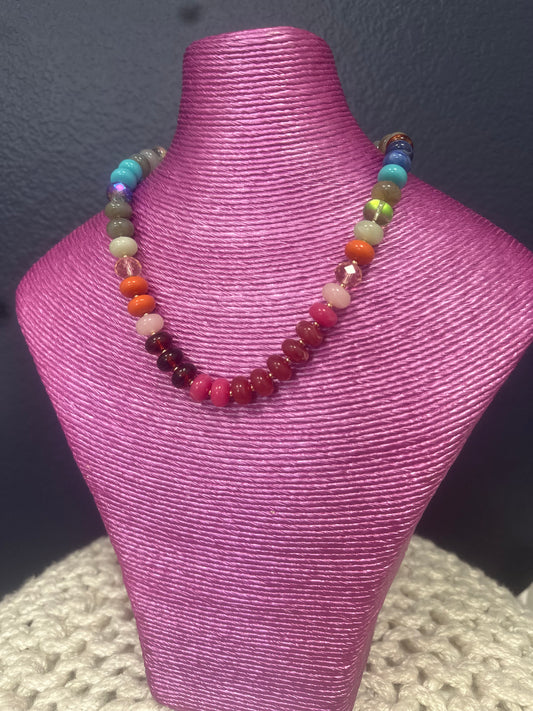 Multi Colored Larger Bead Necklace