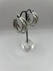 Triple Hoop Earring (silver and gold)