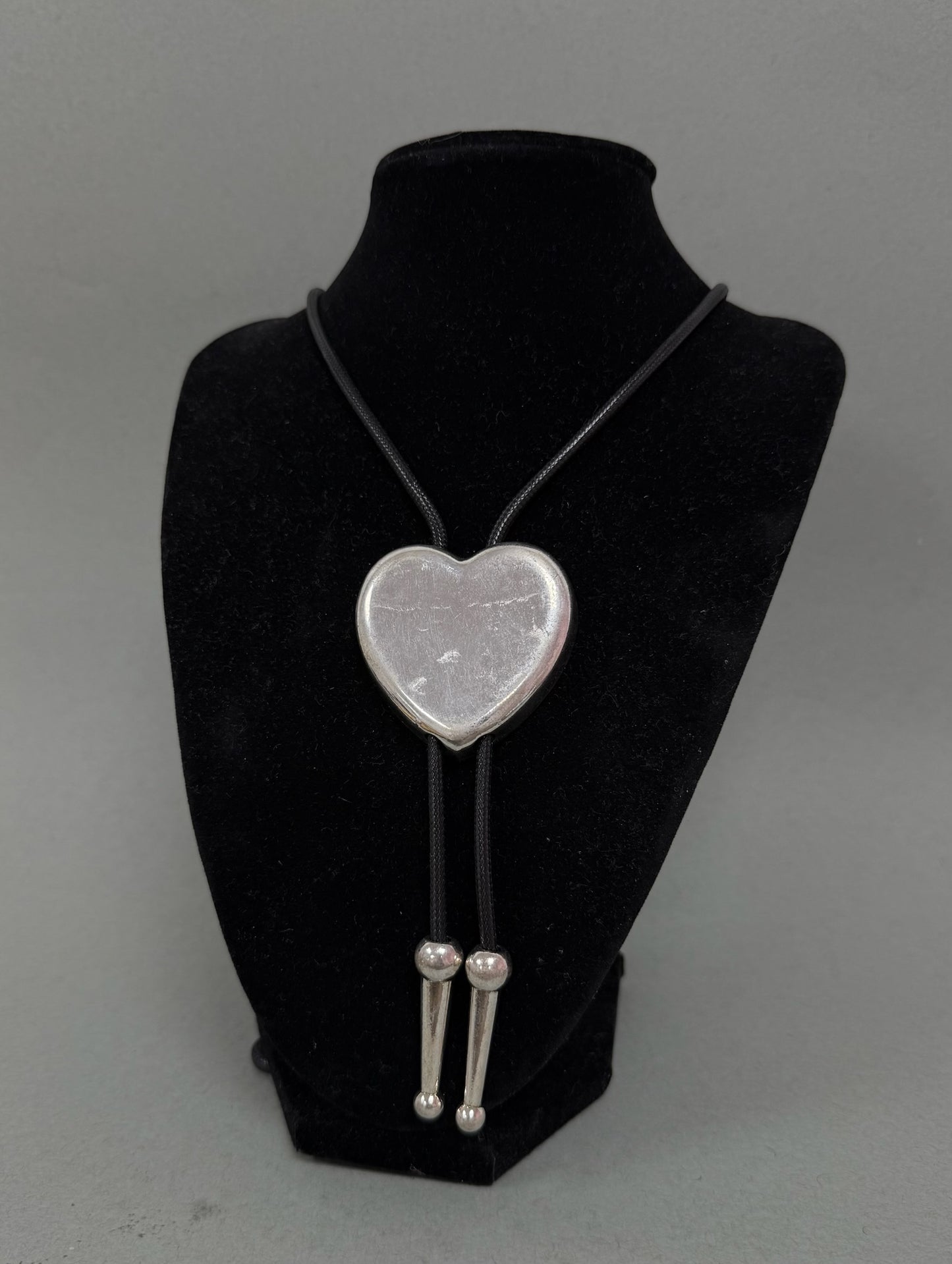 Black Bollo Style Heart Necklace