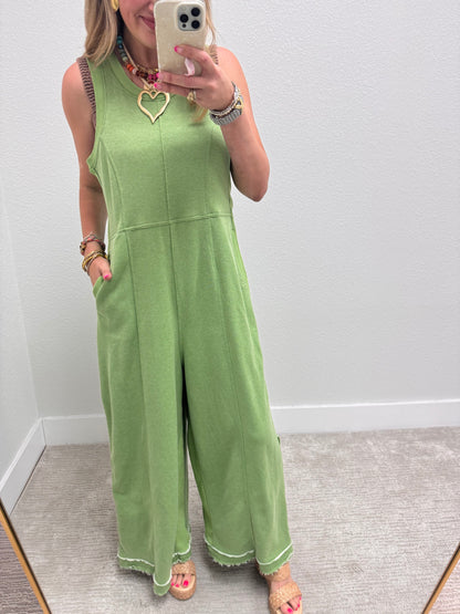 Green Adjustable Bottom Jumpsuit