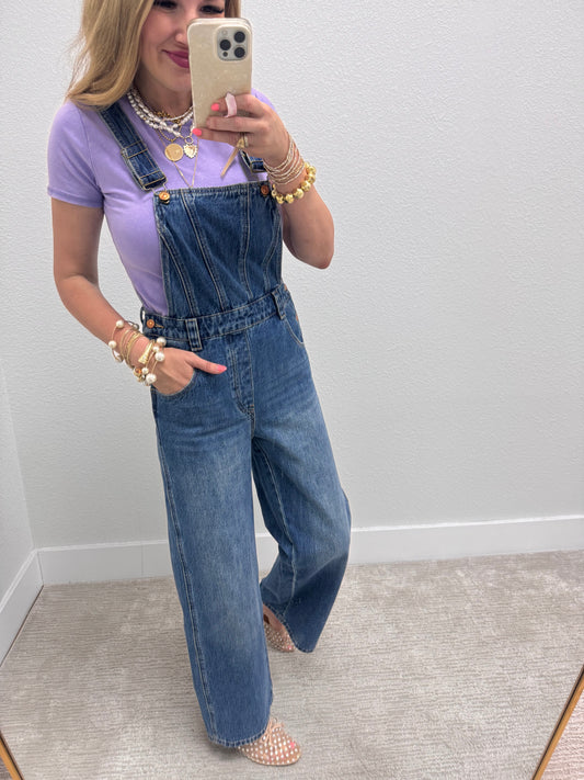 Aug11- Star Back Denim overalls