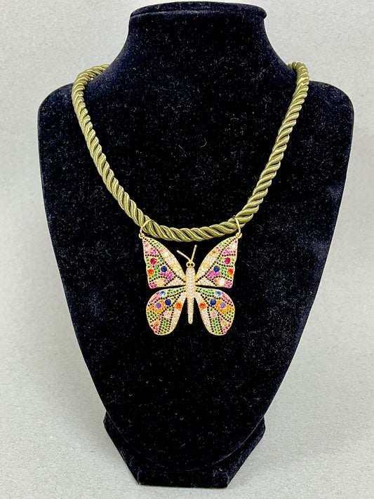 Colorful Butterfly Rope Necklace