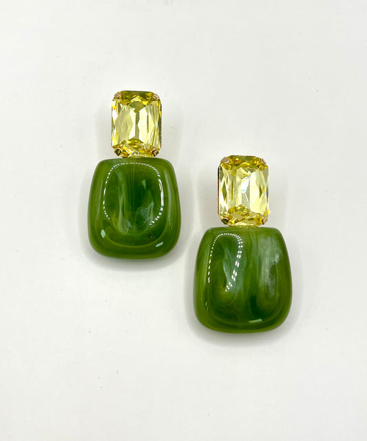 Olive Trapezoid Earrings