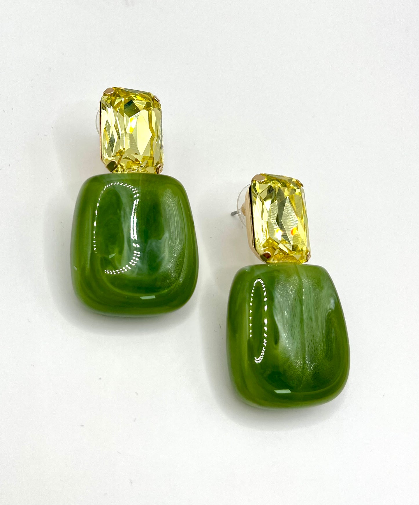 Olive Trapezoid Earrings