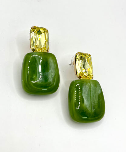 Olive Trapezoid Earrings