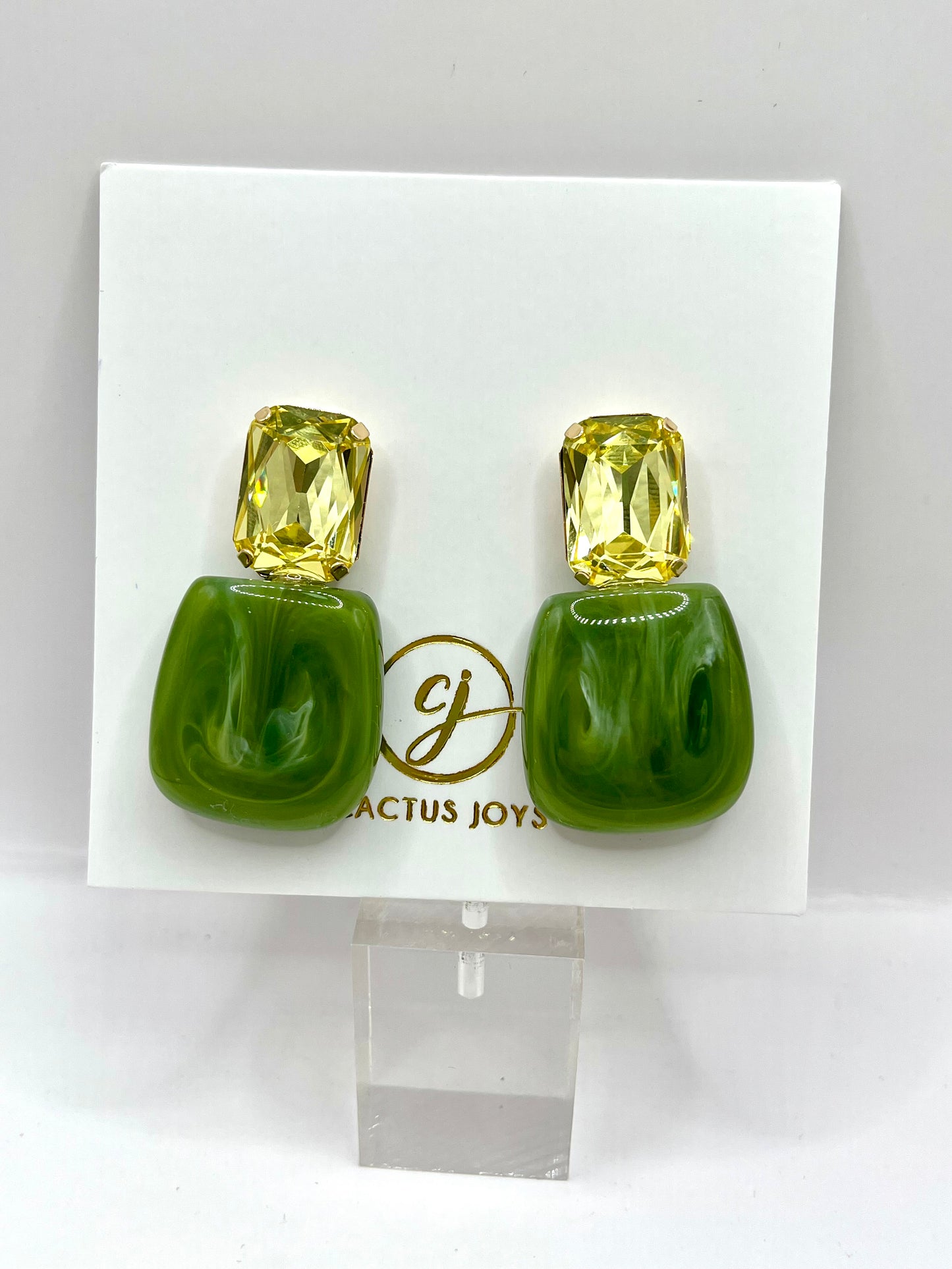 Olive Trapezoid Earrings