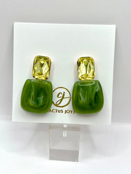 Olive Trapezoid Earrings