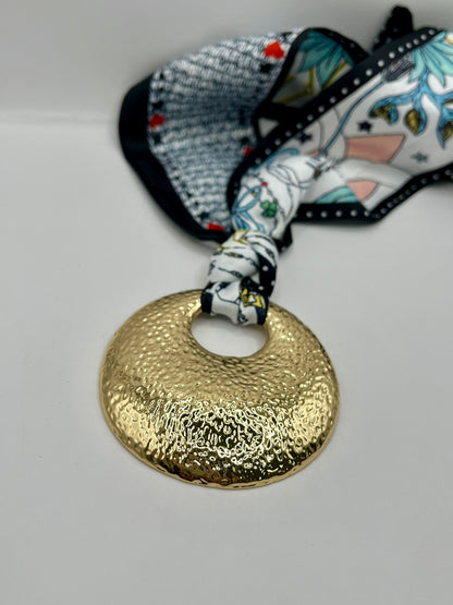 Textured Round Scarf Necklace
