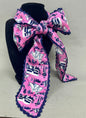 Pink and Navy Lace Printed Twilly