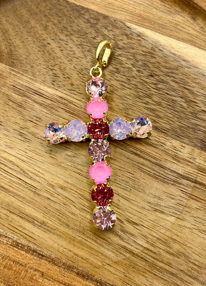 Luxe Crystal Cross Pendant- 3 Colors