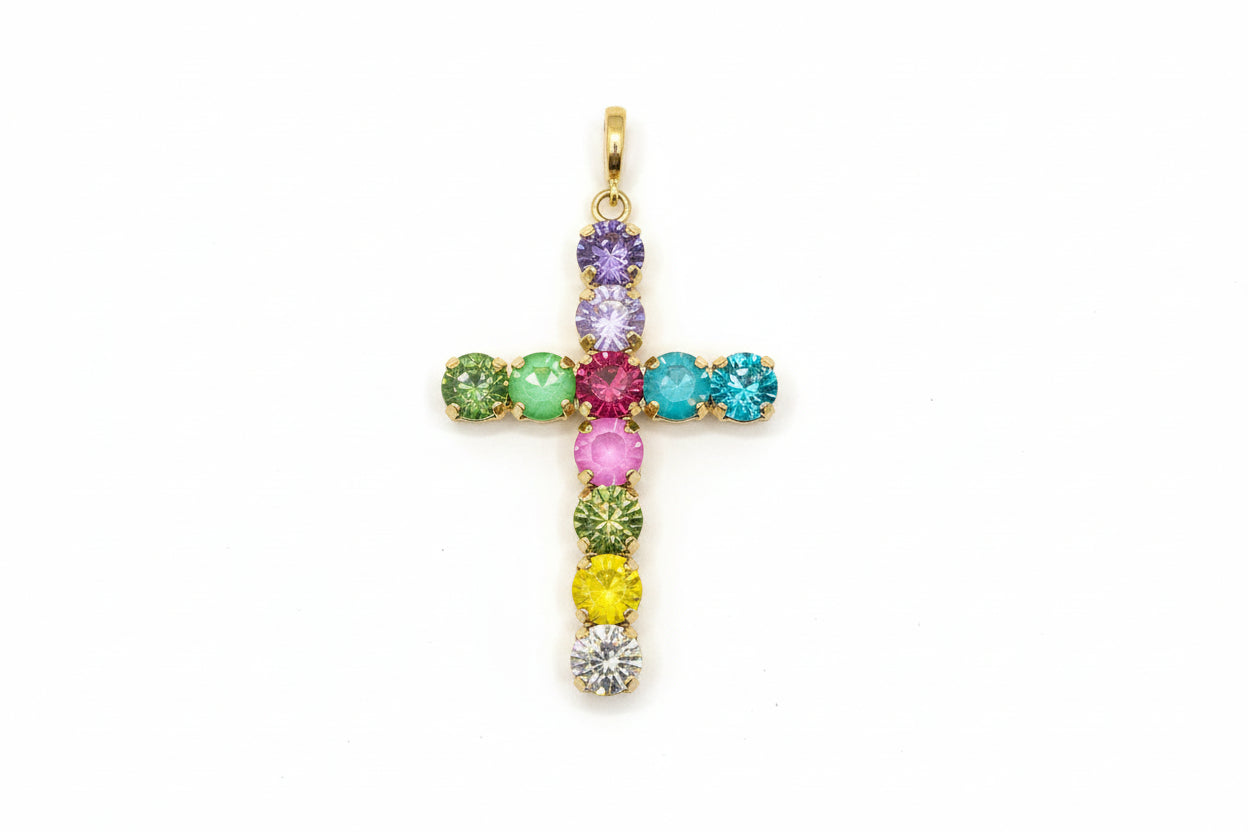 Luxe Crystal Cross Pendant- 3 Colors