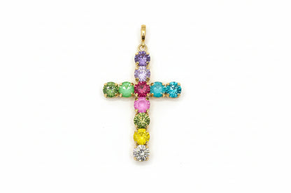 Luxe Crystal Cross Pendant- 3 Colors