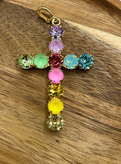 Luxe Crystal Cross Pendant- 3 Colors