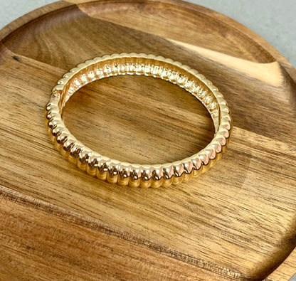Open Hinge Cuff Bracelet Gold