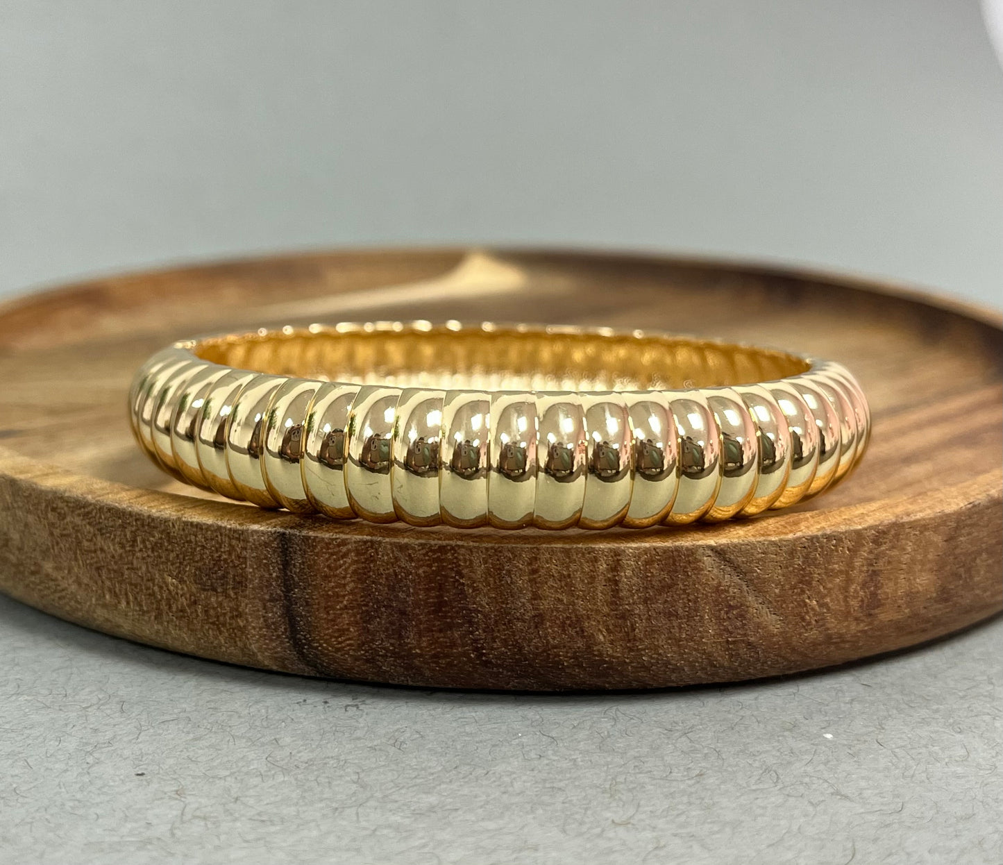 Open Hinge Cuff Bracelet Gold