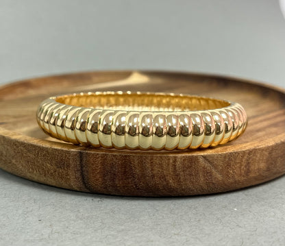 Open Hinge Cuff Bracelet Gold