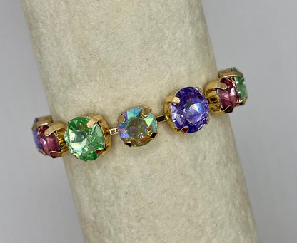Crystal Light Multi Stone with Magnetic Closure Bracelet