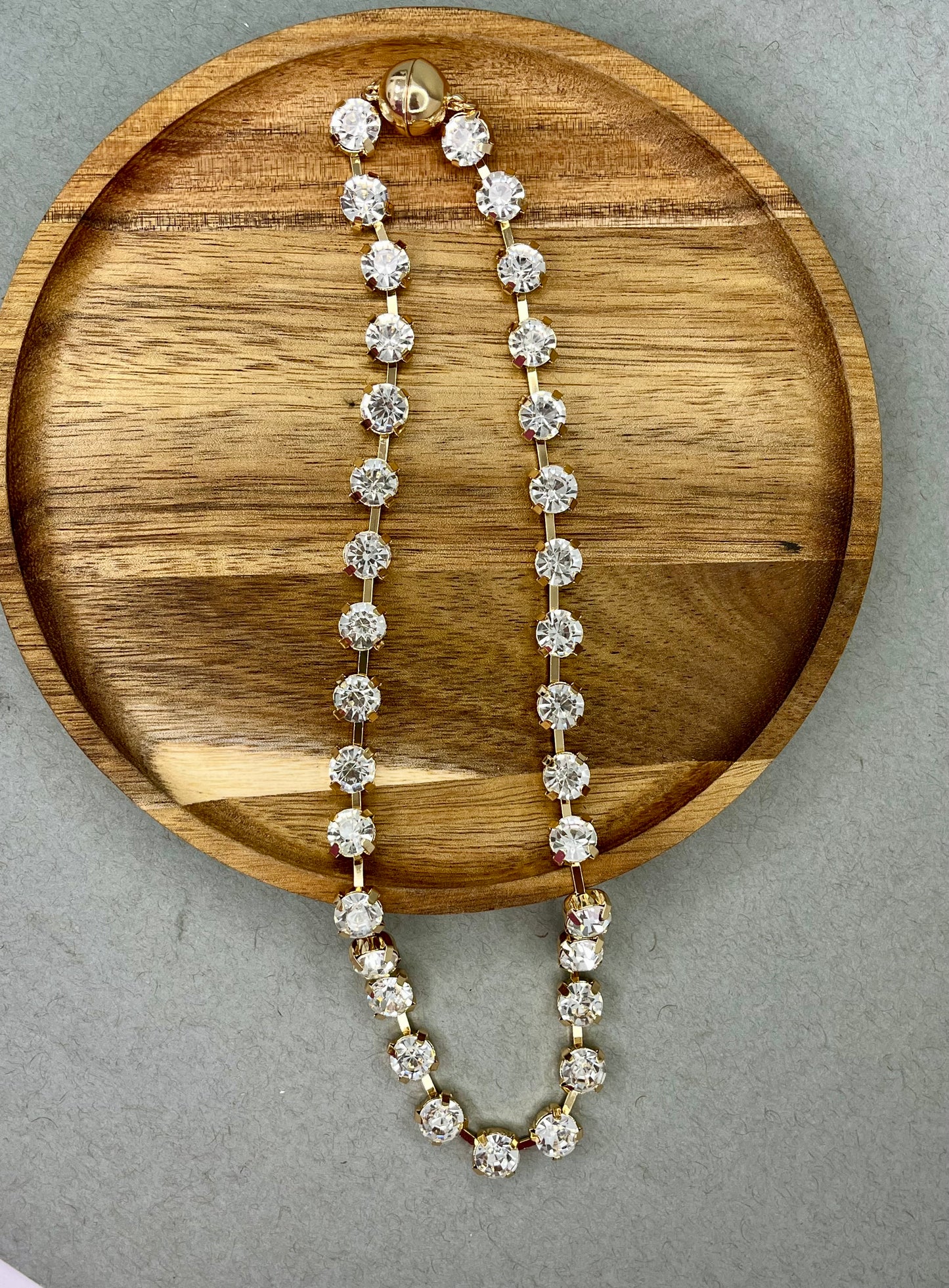 WR Clear AB Crystal 8mm Stone Magnetic Necklace