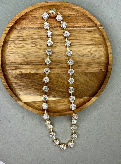 WR Clear AB Crystal 8mm Stone Magnetic Necklace