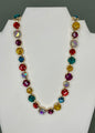 Dark Multi Crystal Stone Magnetic Necklace