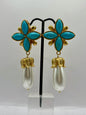 Luxe Gold And Turquoise Earrings