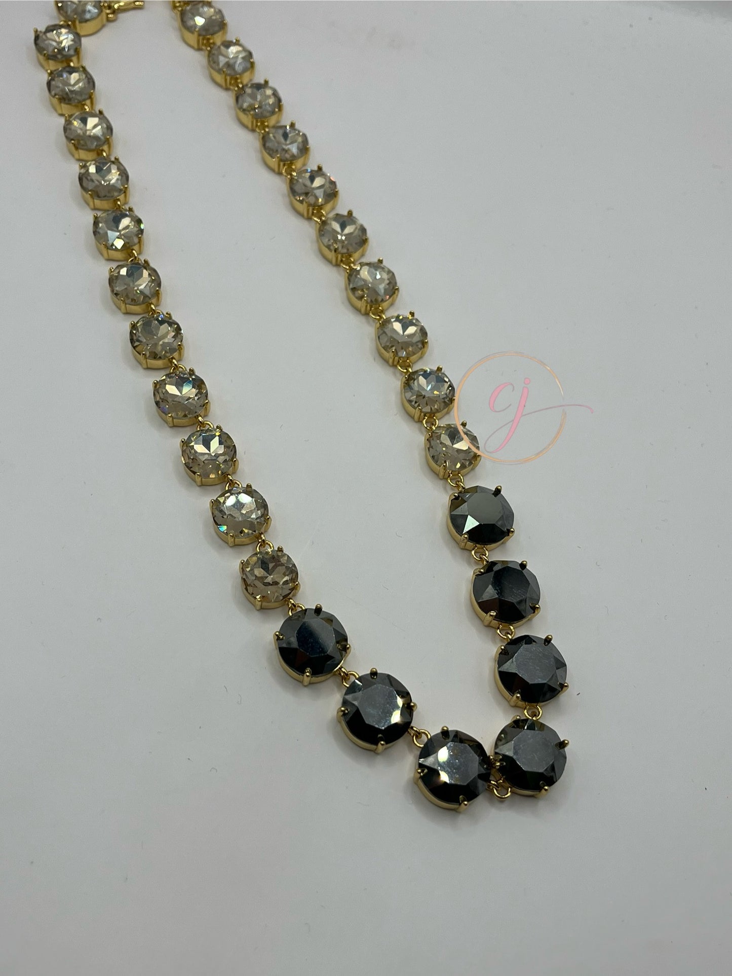 Luxe Silver & Gold & Colored Crystal Necklace