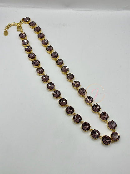 Luxe Purple Solid Crystal Necklace