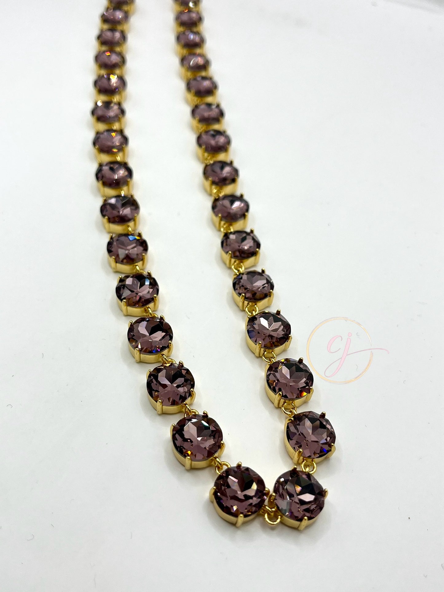 Luxe Purple Solid Crystal Necklace