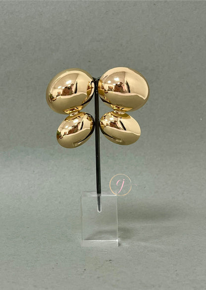 Double Gold Ball Stud Earrings