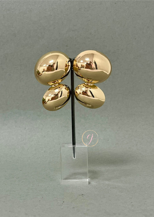 Double Gold Ball Stud Earrings