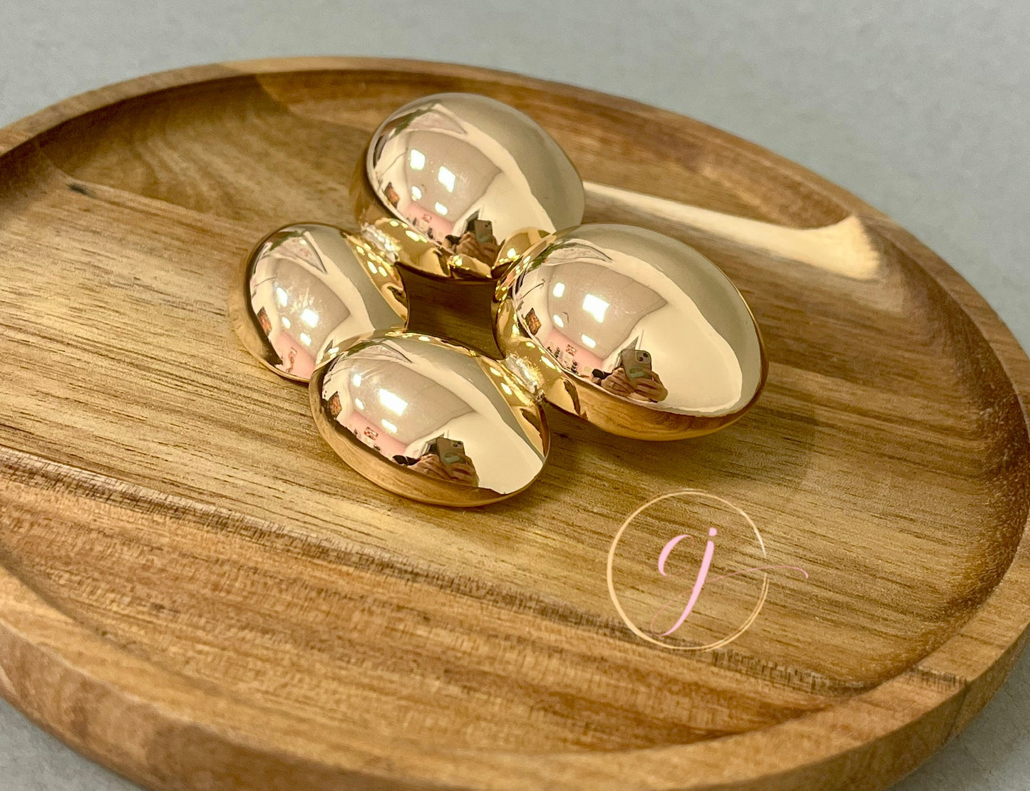 Double Gold Ball Stud Earrings