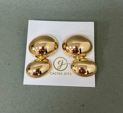 Double Gold Ball Stud Earrings