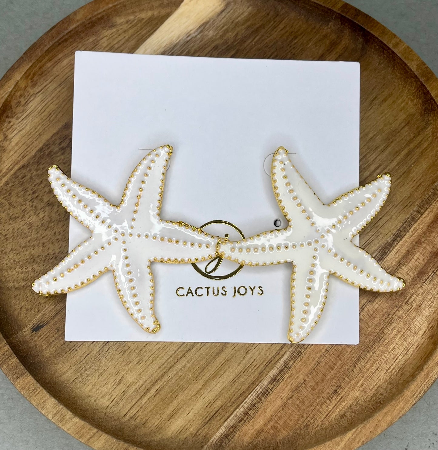 White Starfish Earrings