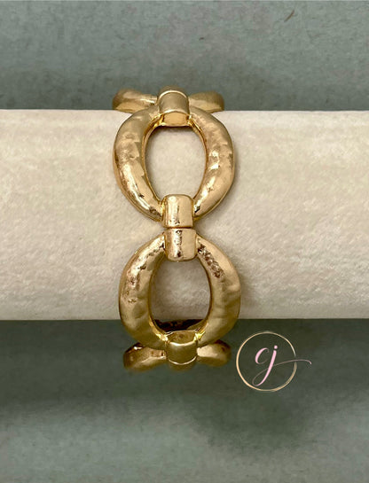 Gold Matte Stretchy Link Bracelet