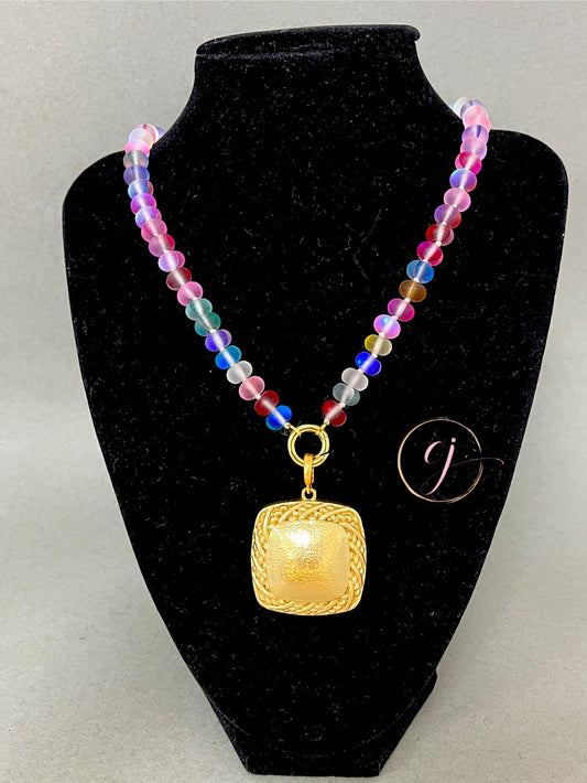 Colored Bead Magnetic Necklace