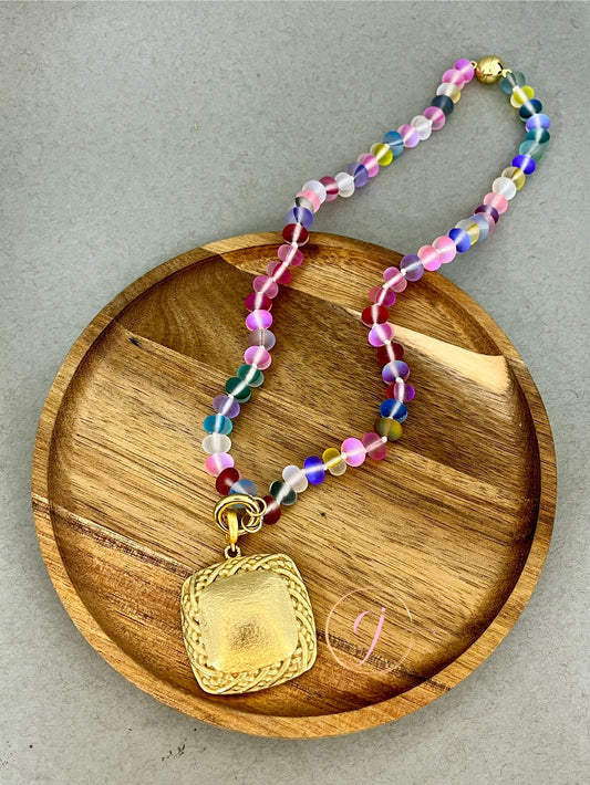 Colored Bead Magnetic Necklace