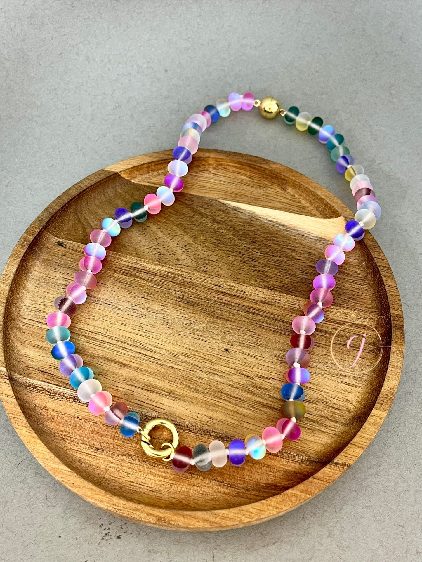 Colored Bead Magnetic Necklace