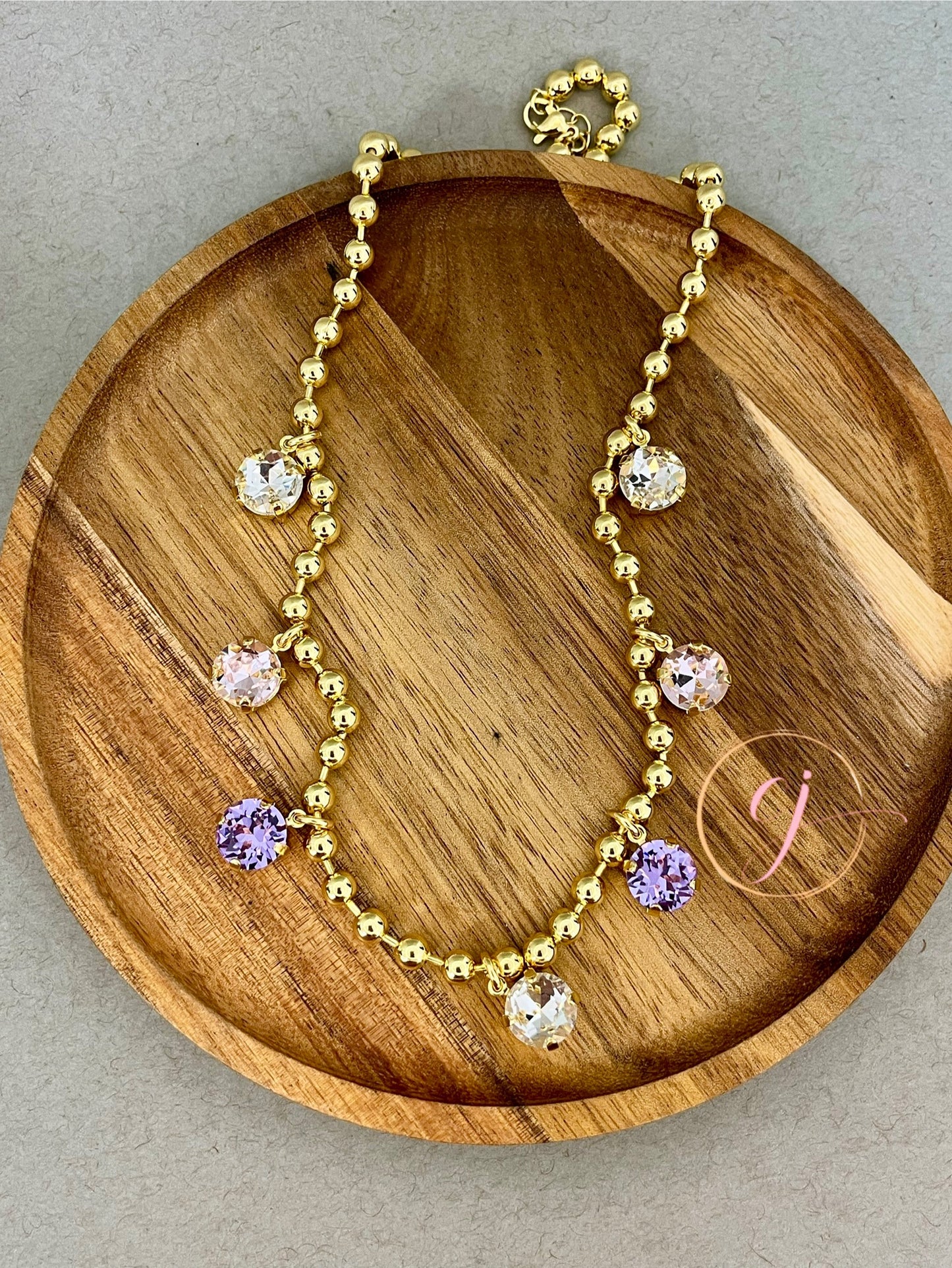 Luxe Crystal Drop Down Necklace