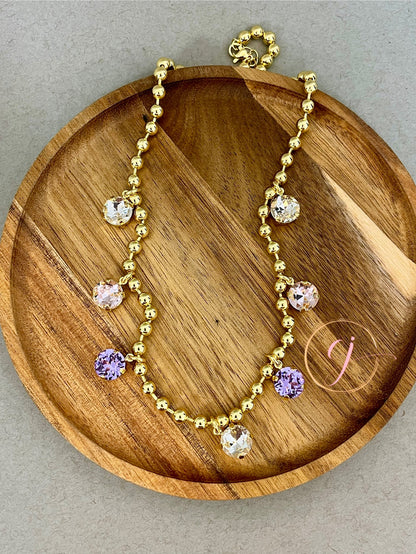 Luxe Crystal Drop Down Necklace