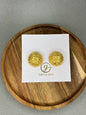Luxe Round Gold Stud Earrings