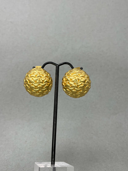 Luxe Round Gold Stud Earrings